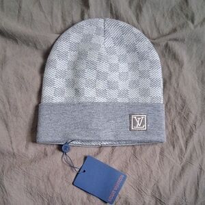 Louis Vuitton Checkered Gray Beanie